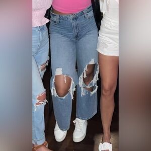 VERVET BY FLYING MONKEY Distressed Light Blue Boyfriend Jeans